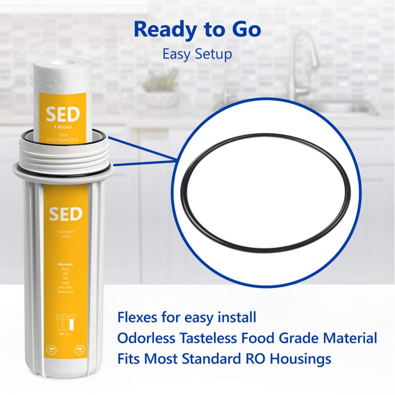 Express Water Replacement O-Ring Kit for Standard 3.5" Diameter Reverse Osmosis RO Water Filter Housing 6 Pcs, BPA Free - Image 3